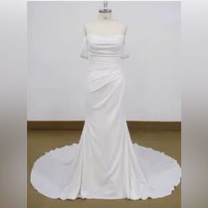 Elegant White Off-Shoulder Gown